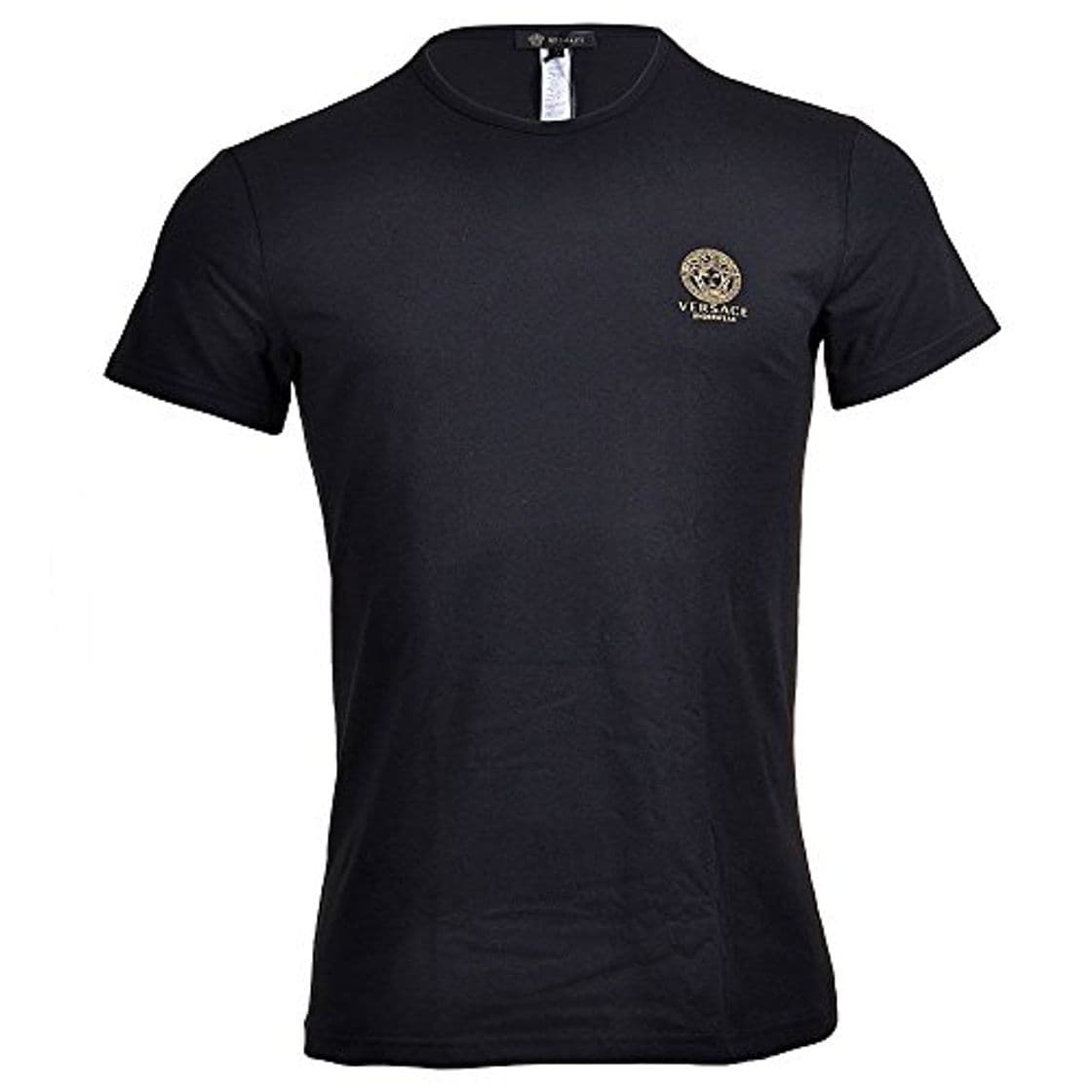 Product Versace Iconic - Camiseta de cuello redondo de algodón elástico Negro Negro