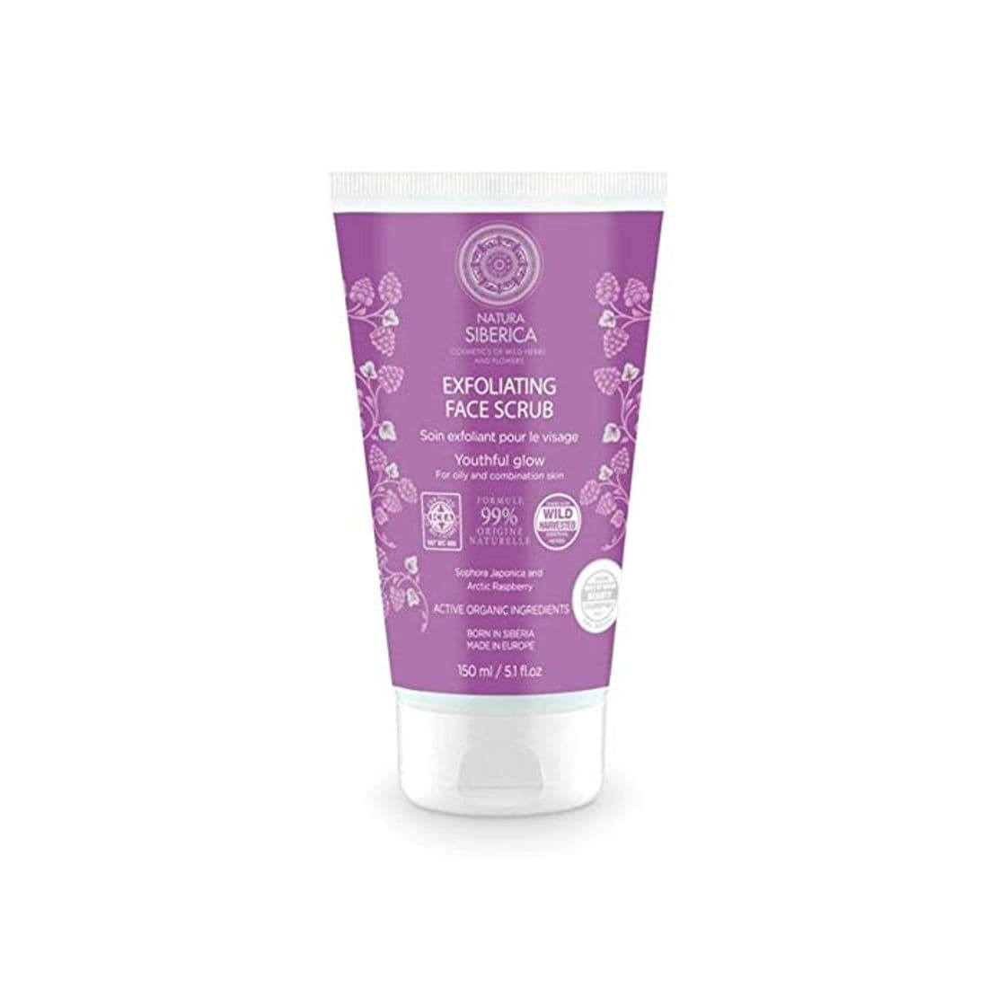 Belleza Natura Siberica Exfoliante Facial para Piel Grasa o Mixta Brillo Juvenil