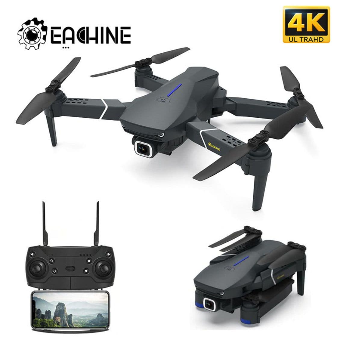 Moda Eachine E520 WI-FI FPV Com 4K / 1080P HD Grande Angular