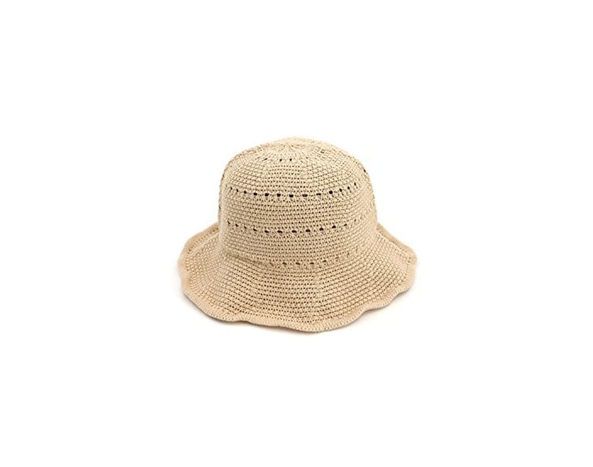 Fashion RZL Sombreros de Sol de Verano, Femme Wide Brim Cap, Lino Verano