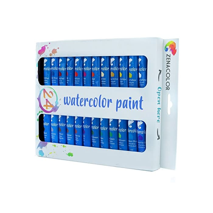 Elemento de la categoría hogar 24 Tubos de Pintura de Acuarela de Zenacolor - Pintura de agua