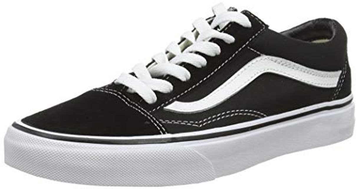 Fashion Vans Old Skool Zapatillas Unisex, Negro (Black/White)