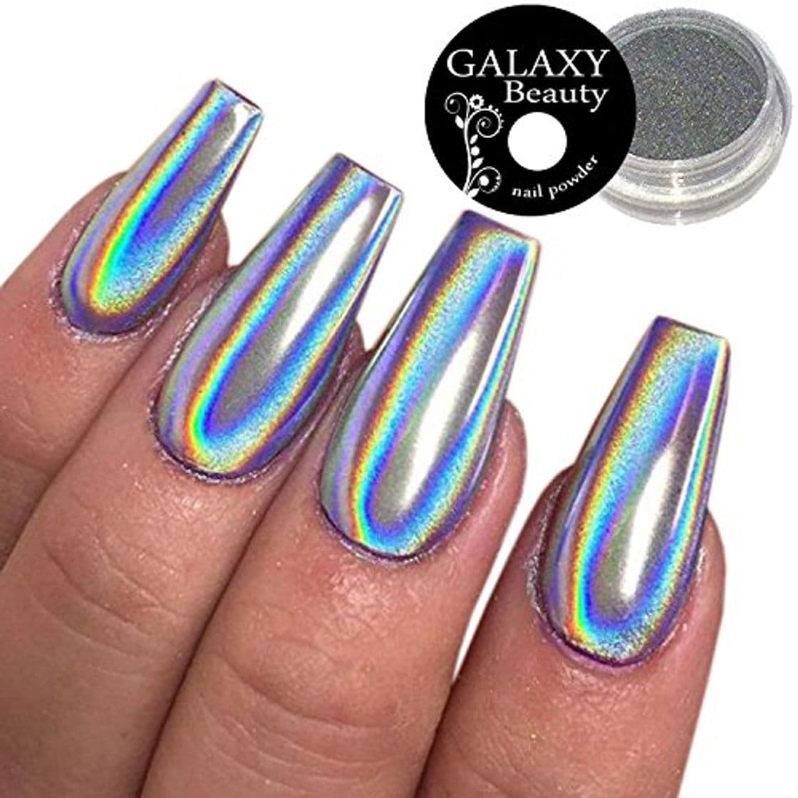 Product Galaxy Beauty - Polvo holográfico para uñas de arcoíris