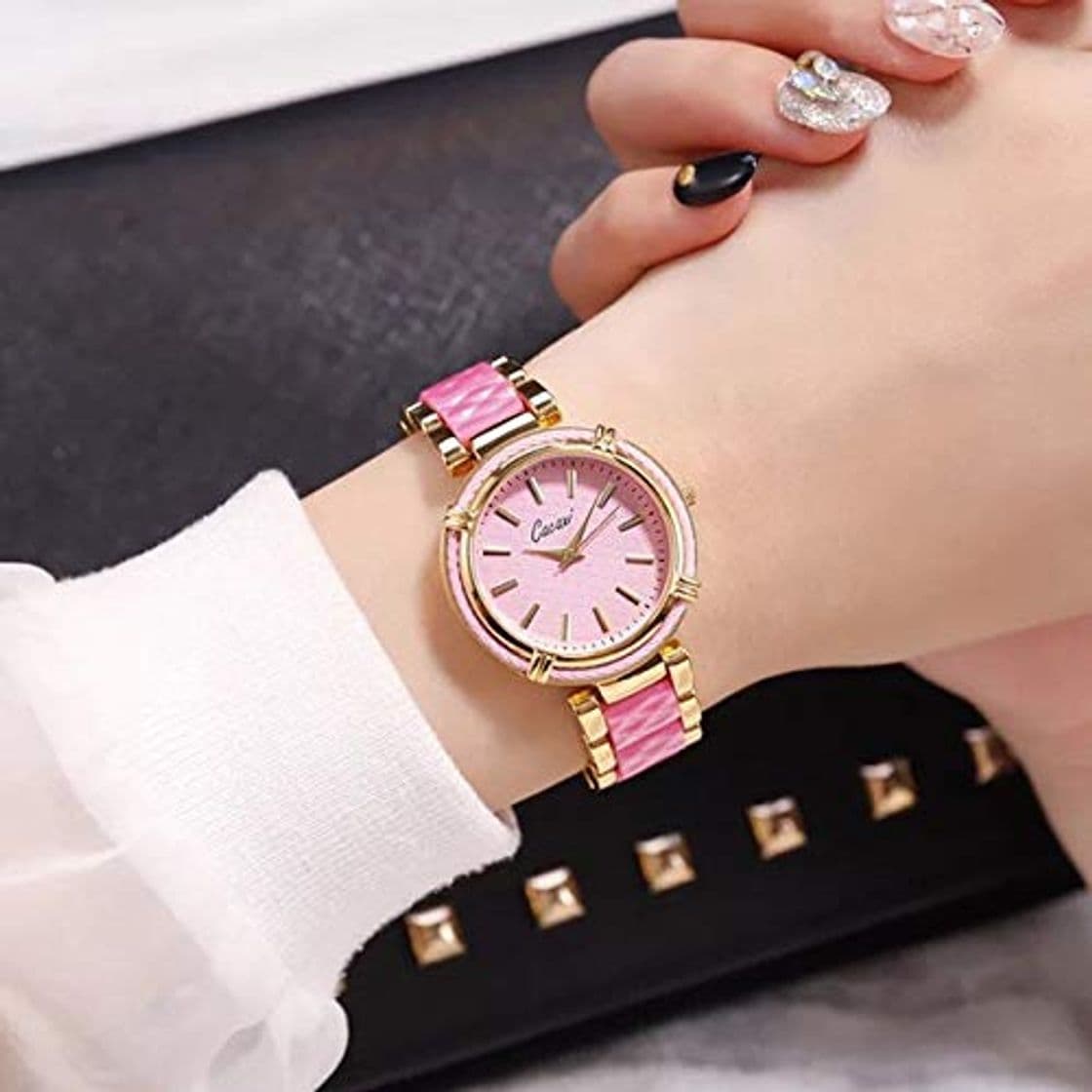 Producto TCEPFS Reloj de cerámica de imitación para Mujer Relojes de Pulsera de