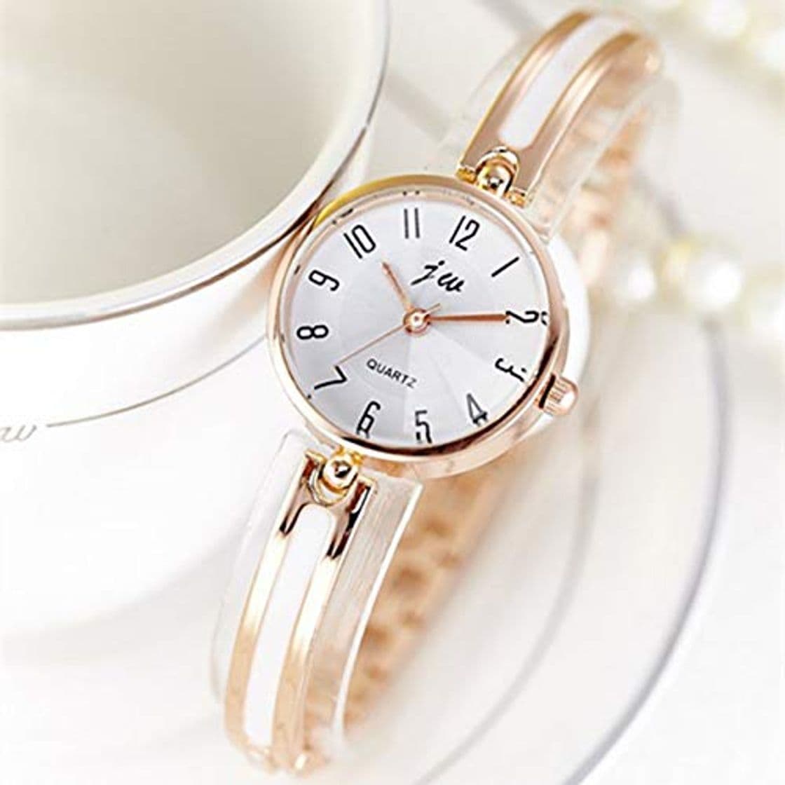 Product TCEPFS Estilo Coreano Damas Relojes de Cuarzo Moda Mujer Relojes de Pulsera Pulsera Brazalete Mejor Regalo Ajuste Fiesta Vestido de Mujer Reloj   Oro Rosa 3