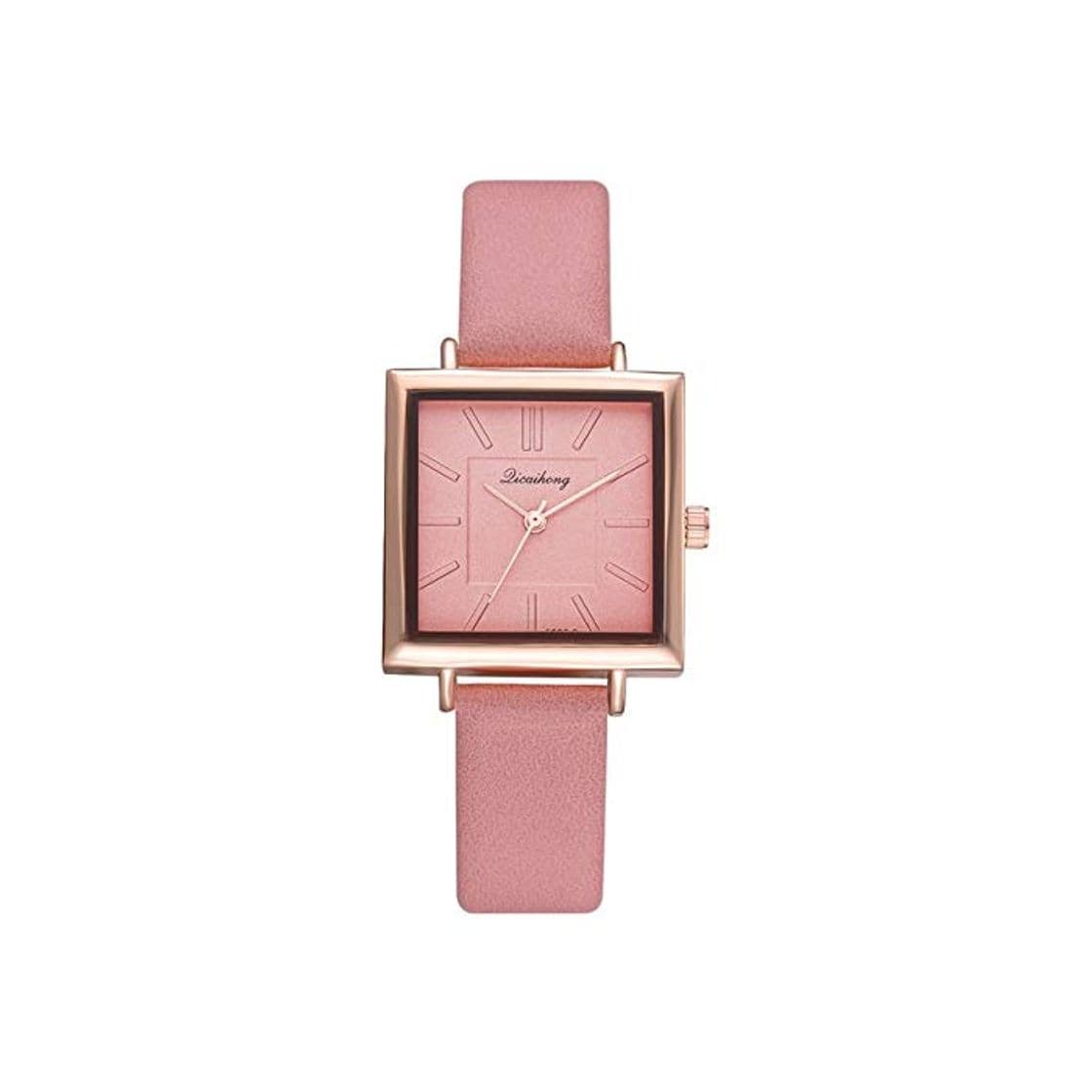 Producto TCEPFS Reloj Elegante de Oro Rosa para Mujer Relojes de Pulsera de Cuarzo de Cuero Casual de Moda Relojes de Mujer para Mujer   Rosa