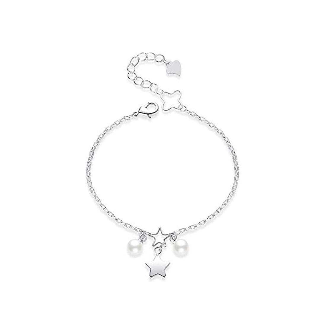 Moda SL Simple Fashion 925 Sterling Silver Star Pearl Bracelet para Mujer Pulseira Silver 925 Jewelry