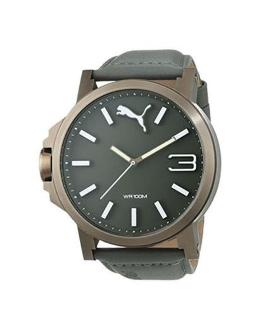 Fashion Puma Ultrasize - Reloj análogico de cuarzo con correa de cuero para