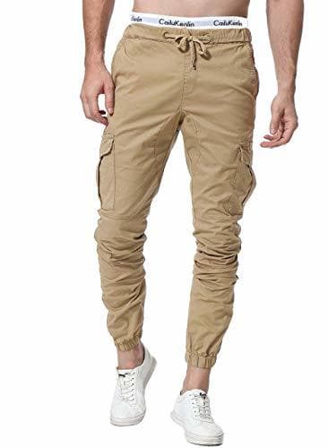 Moda ZOEREA Pantalones Hombre Casuales Deporte Elásticos Joggers Largos Pants con Bolsillos Algodón