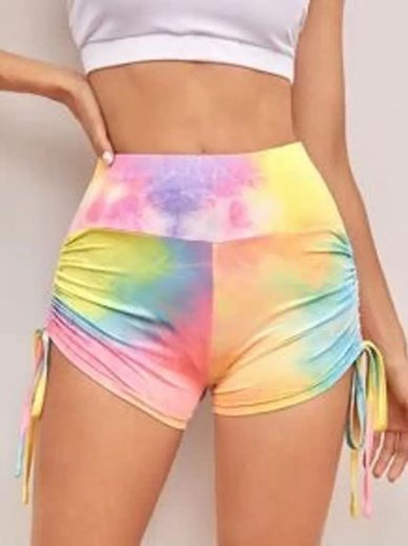 Moda Tie Dye Drawstring Side Sports Shorts