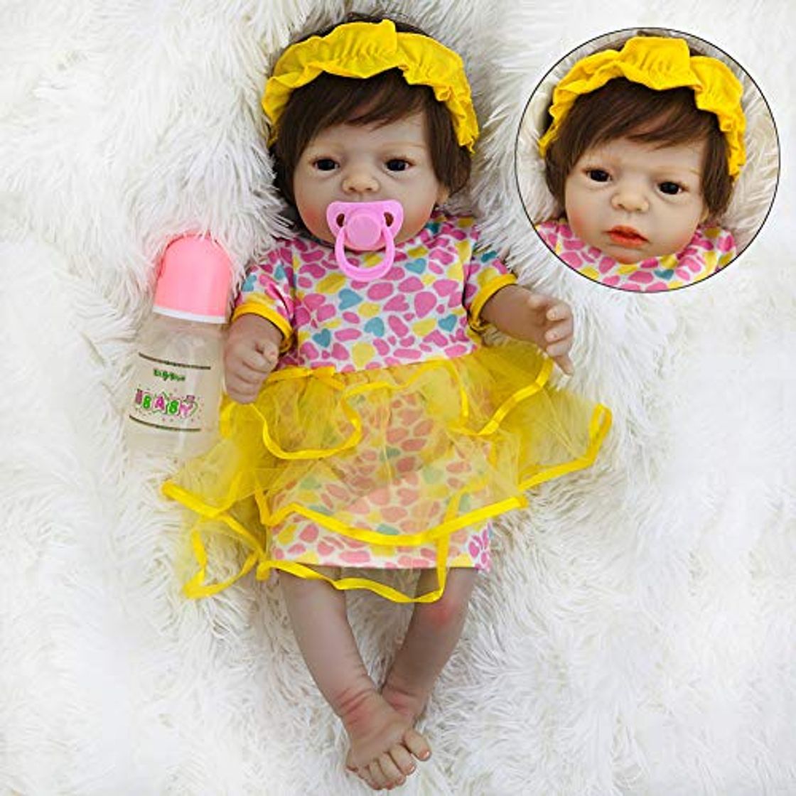 Producto WYN 22 Pulgadas Reborn Baby Doll 55 Cm Full Silicon Reborn Dolls Realista Bonecas Linda Chica para Regalo De Cumpleaños