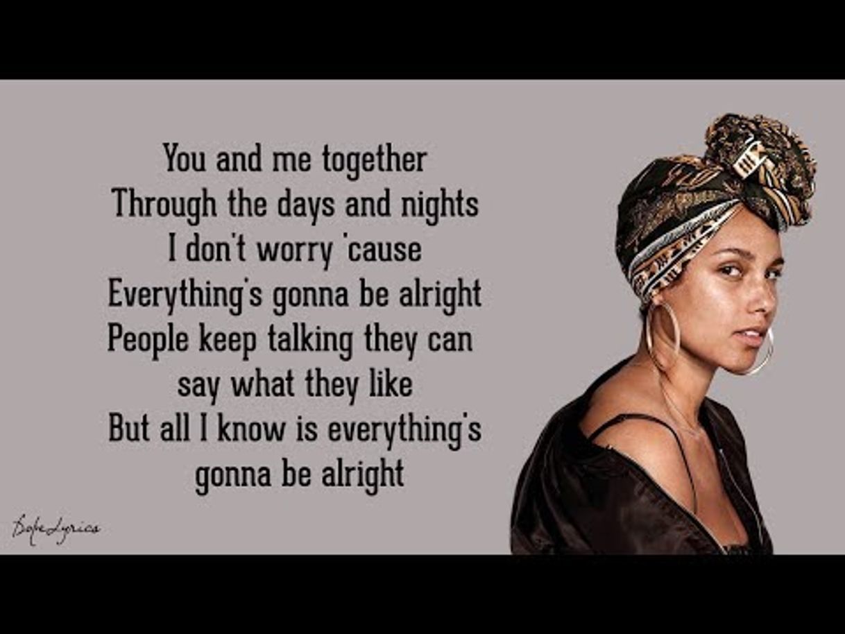 Canción No One - Alicia Keys (Lyrics) - YouTube