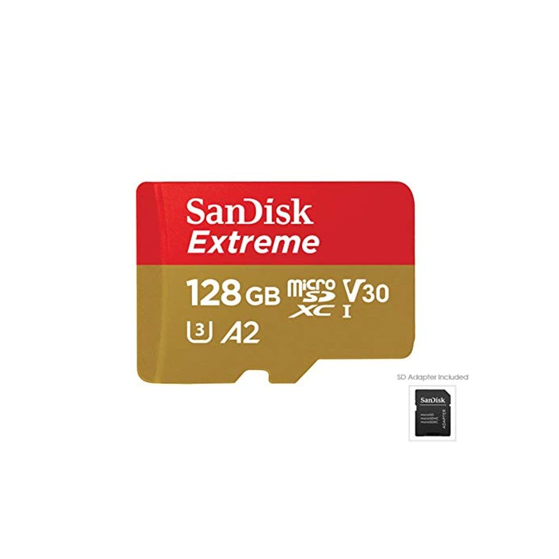 Electronic SanDisk Extreme - Tarjeta de memoria microSDXC de 128 GB con adaptador SD