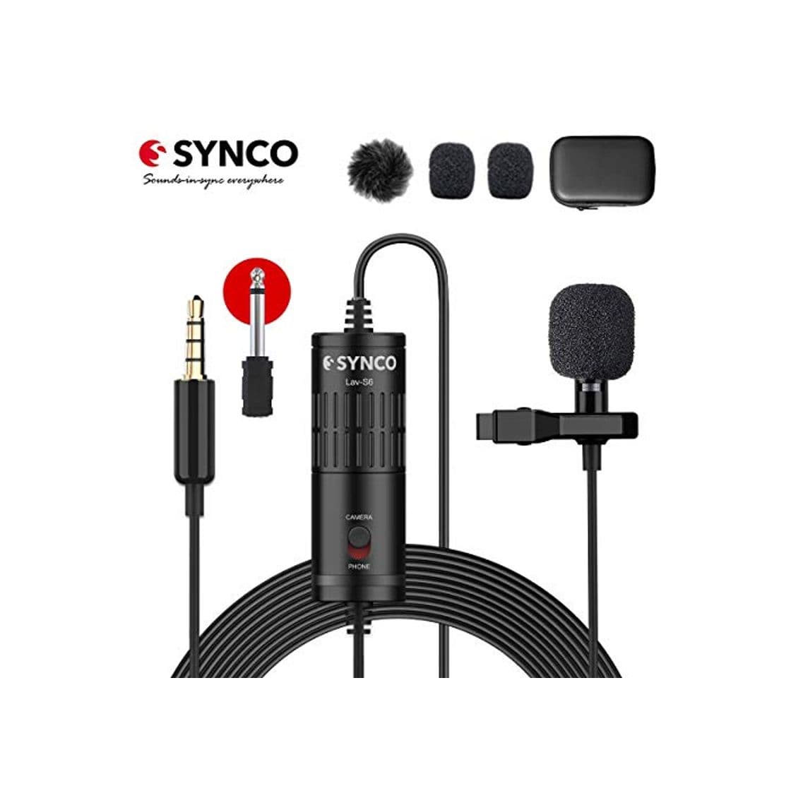 Product Synco Lav S6 Microfono-Solapa-Microfono-Lavalier-Condensador Omnidireccional 6M