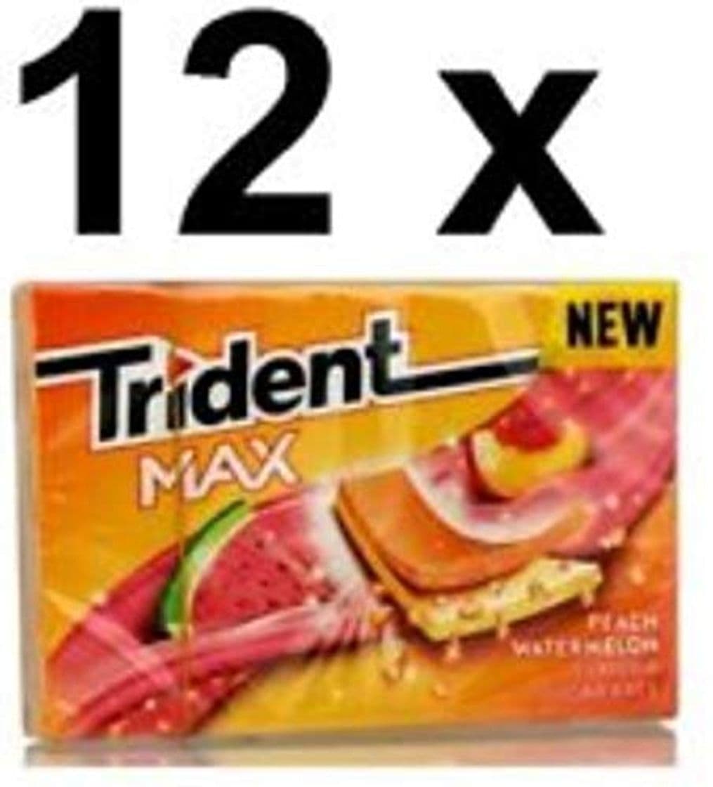 Product CHICLE TRIDENT MAX NEW SANDI/MELOCOTON 12 PAQUETES