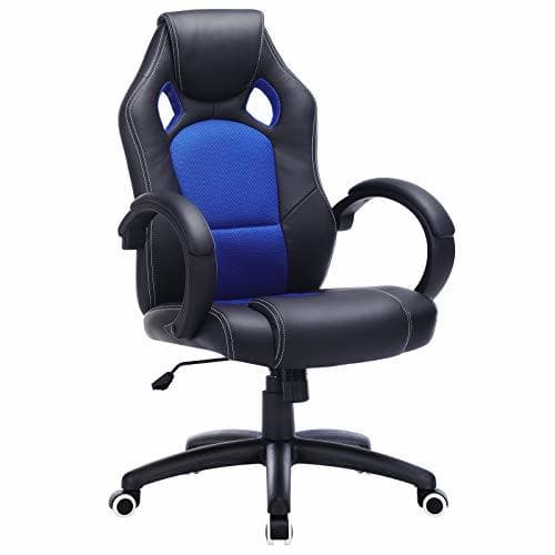 Home SONGMICS Racing - Silla de Escritorio computadora Oficina ergonómica Regulable PU