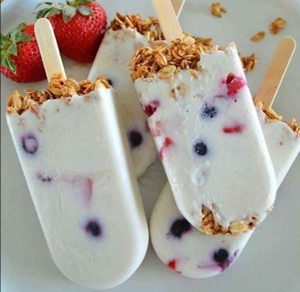 Fashion Paleta de yogur con avena crujiente🍧