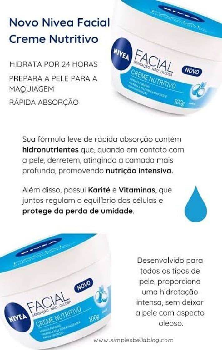 Moda Creme Facial Nivea Nutritivo 