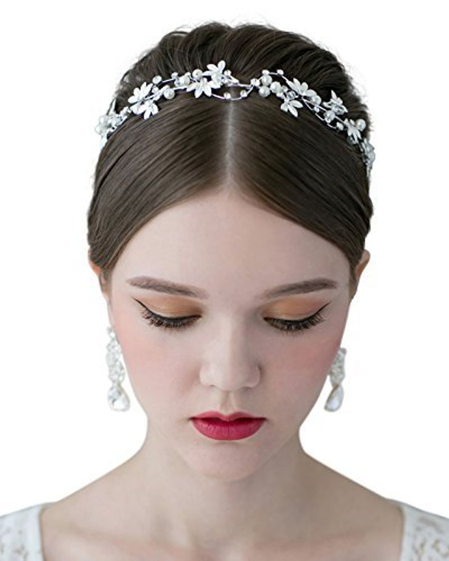 Producto SWEETV Tiara Diadema Con Rhinestones Para Fiesta Novia Boda Corona Flor Accesorios de peinado Nupcial Tocado Accesorios del Pelo de las Mujeres