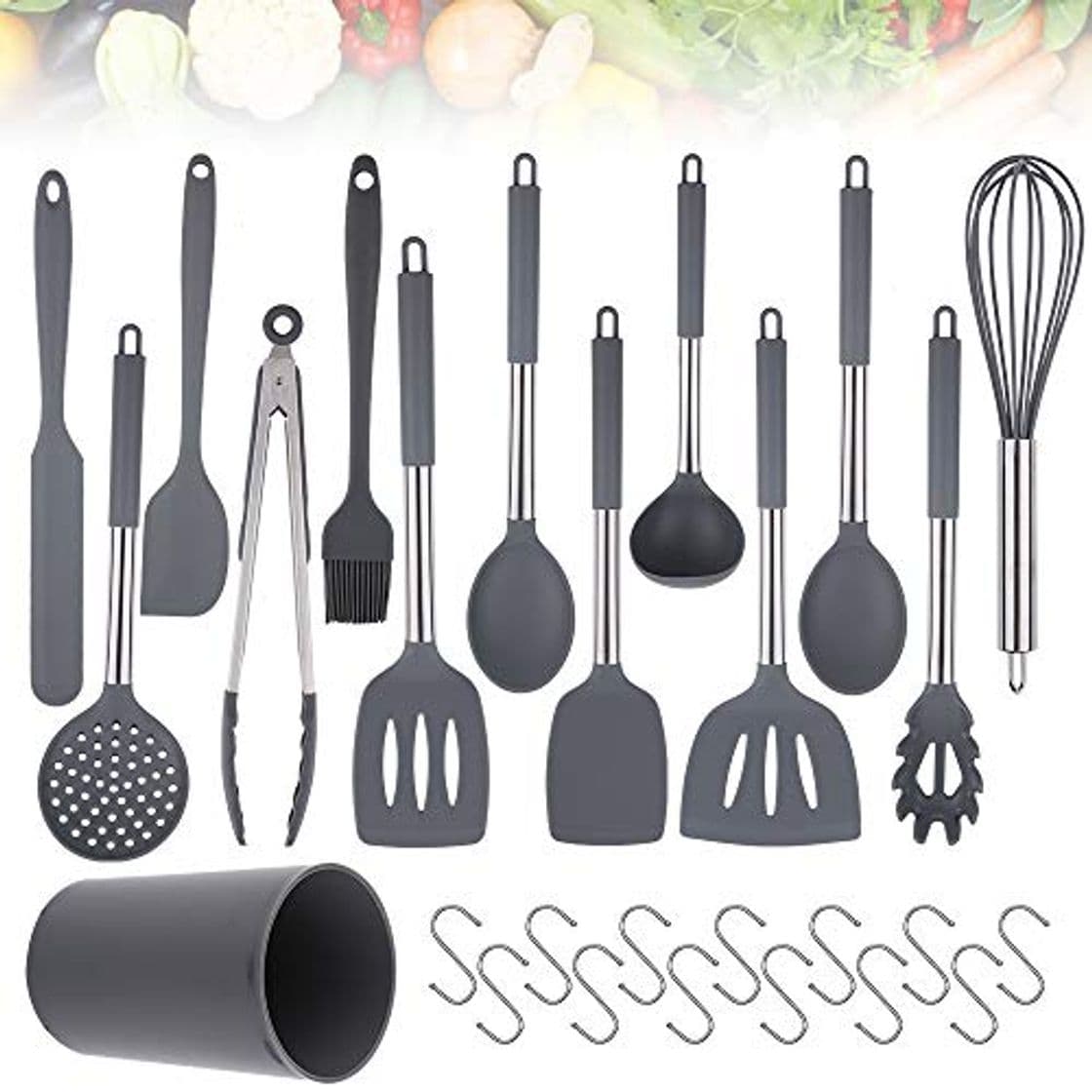 Producto Uponer Juego de Utensilios de Cocina de Silicona 27 Piezas Kit Utensilios