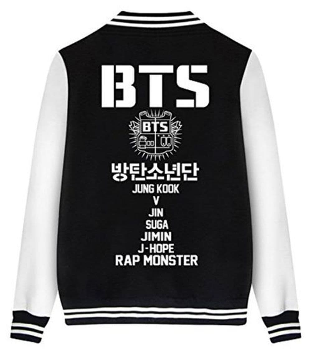 Product ShallGood Las Mujeres Moda Nuevas Casuales BTS Fans Universitario Chaqueta Sudadera Baseball Abrigos Jacket Outerwear Tops Blazer Motocicleta BTS Negro ES 38