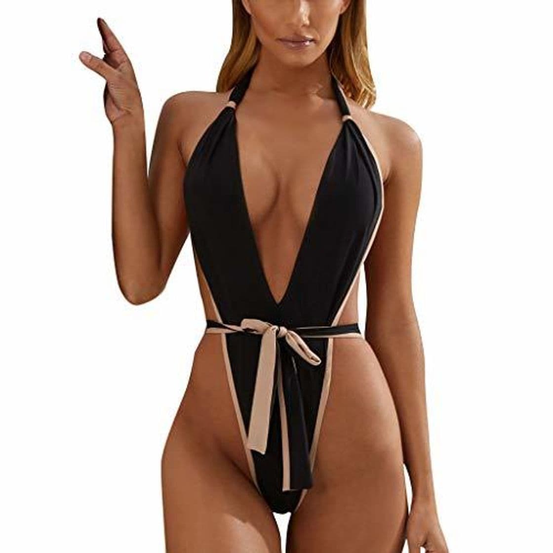 Product RISTHY Bikini 2019 Mujer Traje de Baño Sexy Serpentina Leopardo Halter Conjunto