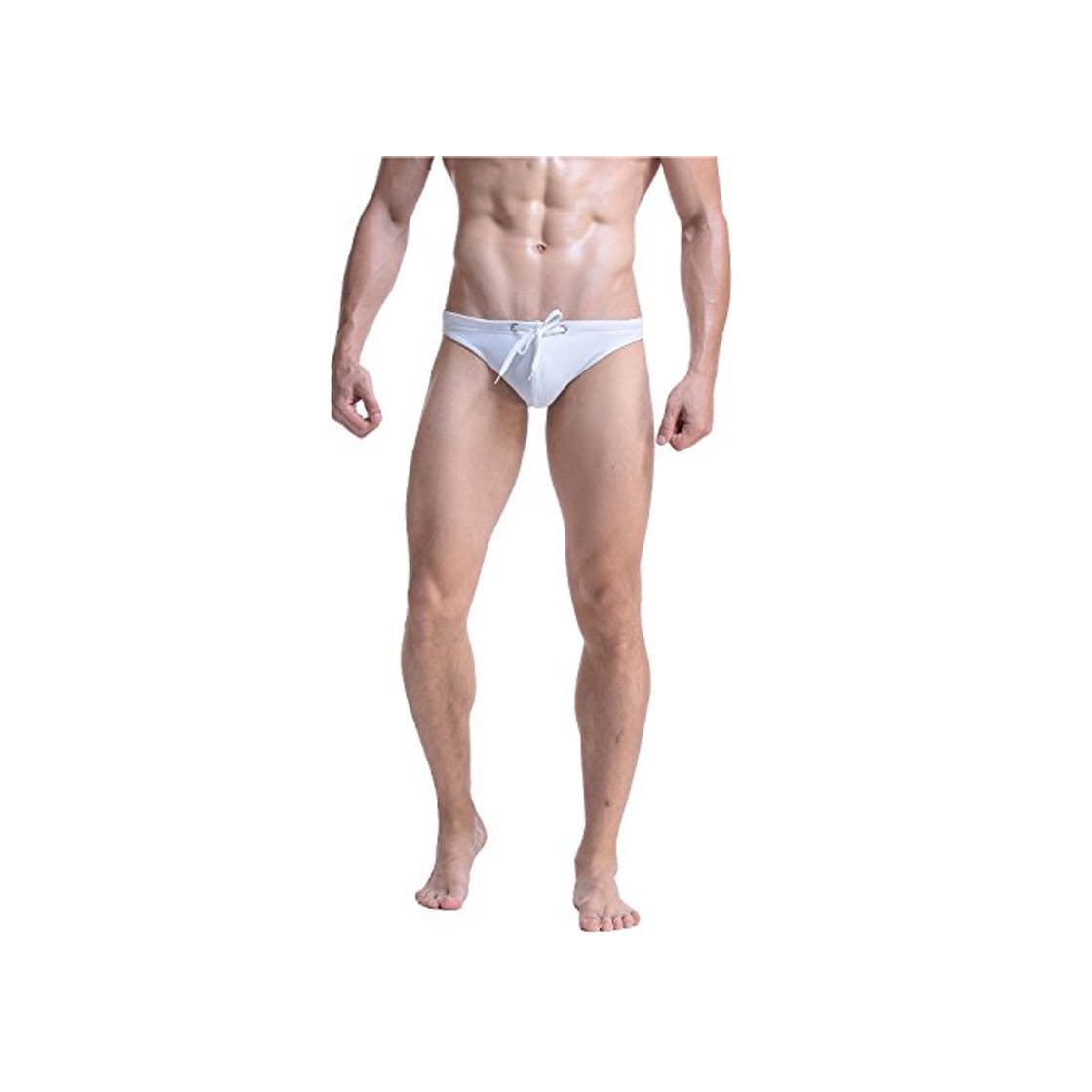 Product Meerway Bañadores de natación para Hombre Slip Surf Calzoncillos Cortos Trajes de Baño Cortos Cordón Adjustable