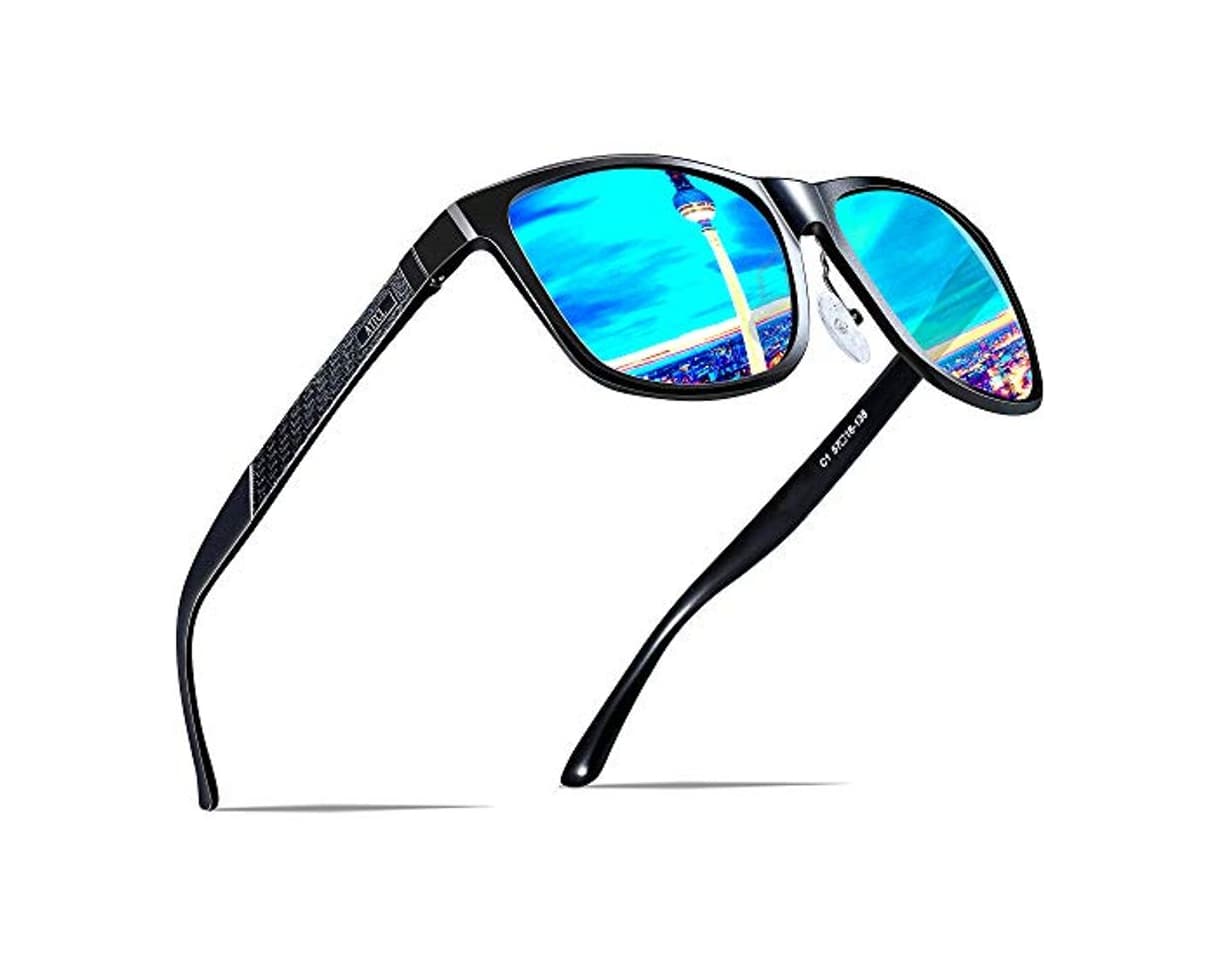 Product ATTCL Hombre Gafas de sol Polarizado Al-Mg Metal Super Ligero Marco 18587blue