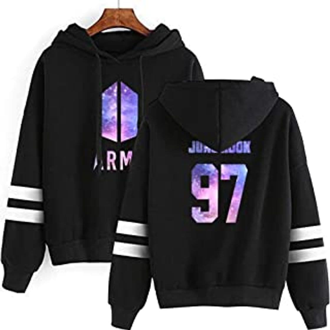 Product KPOP BTS Sudaderas con Capucha Vestido Asimétrico Hoodies Dobladillo Irregular de Manga