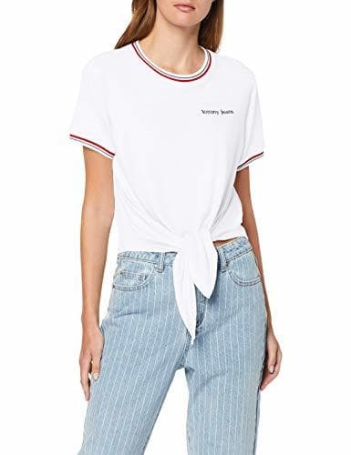 Product Tommy Hilfiger Front Tie Contrast Rib tee Jersey deportivo, Blanco