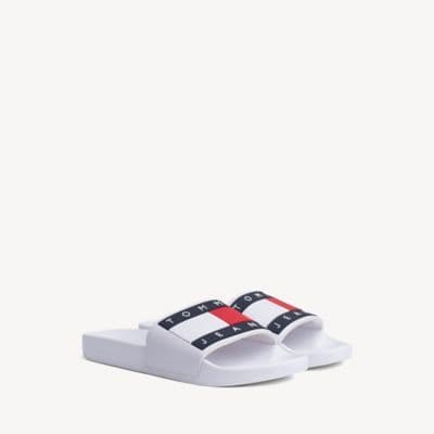 Producto Tommy Hilfiger Men's Slip On Tommy Jeans Flag Pool Slide White-White-7 Size