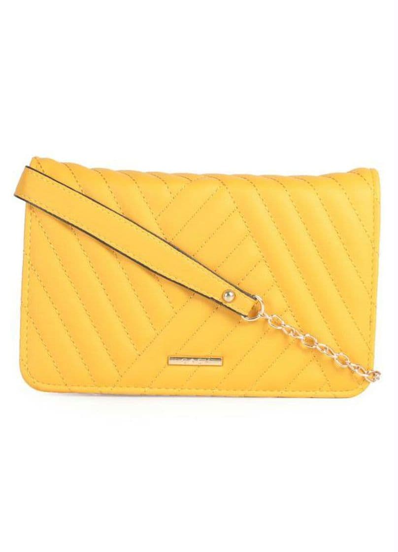 Moda Gash - Bolsa Transversal Feminino Matelassê Amarelo

