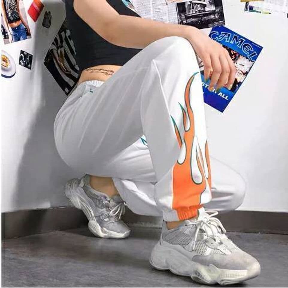 Fashion Cyber punk flame casual pants