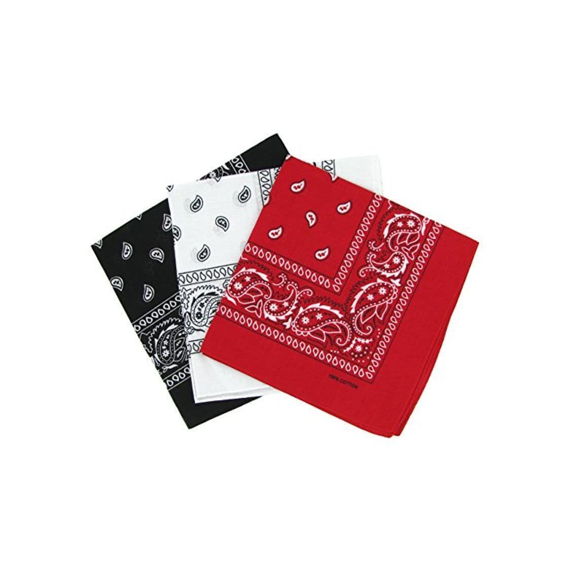 Electrónica Bandanas paisley negro-blanco y rojo para hombre y mujer