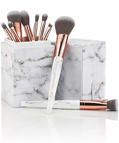 Beauty Lily England Conjunto de Brochas de Lujo de Maquillaje con Estuche Organizador