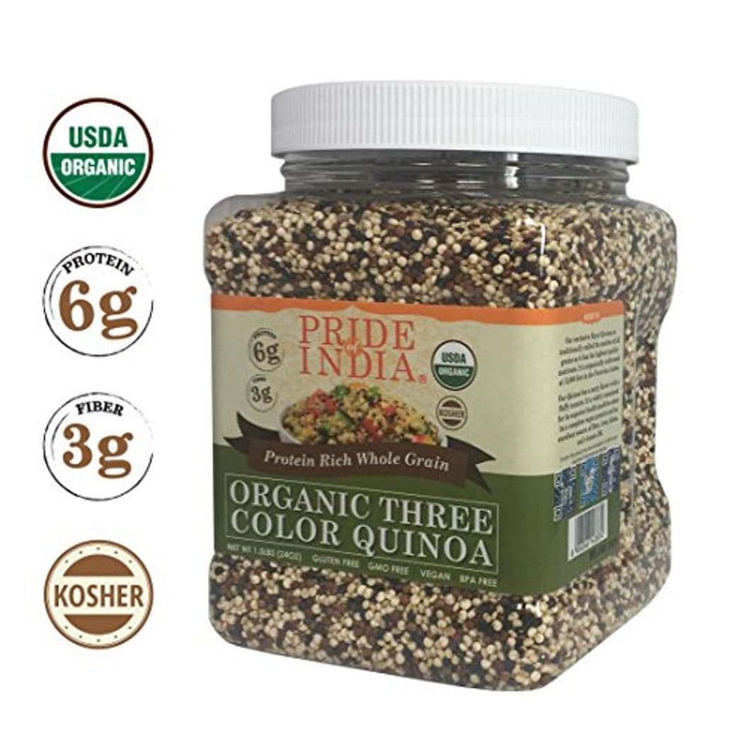 Lugar Pride Of India orgánica Tres proteína Colors Quinoa grano entero Rico, 1,5