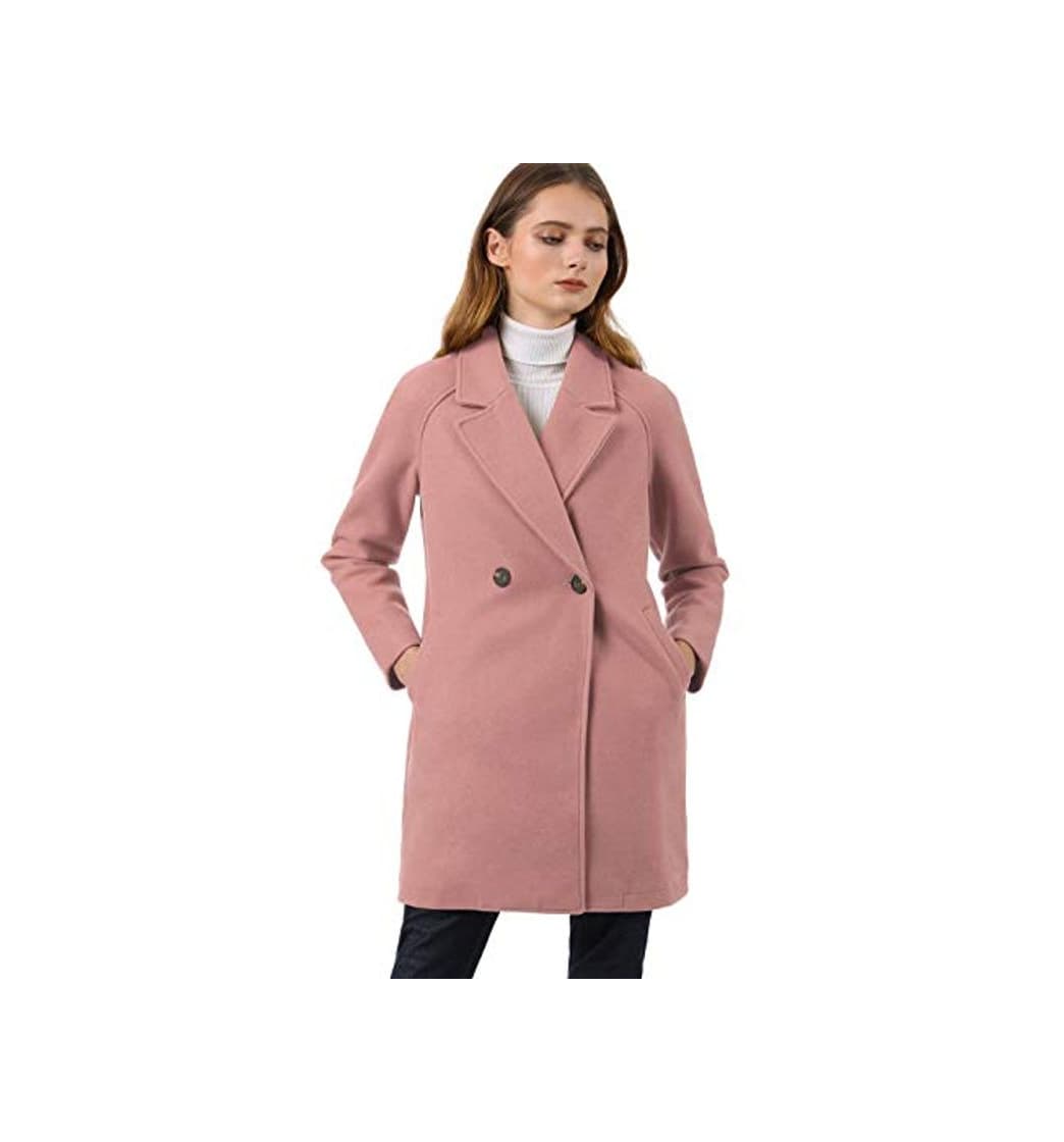 Product Allegra K Trench Abrigo Raglán Doble Botonadura Solapa con Muescas para Mujer