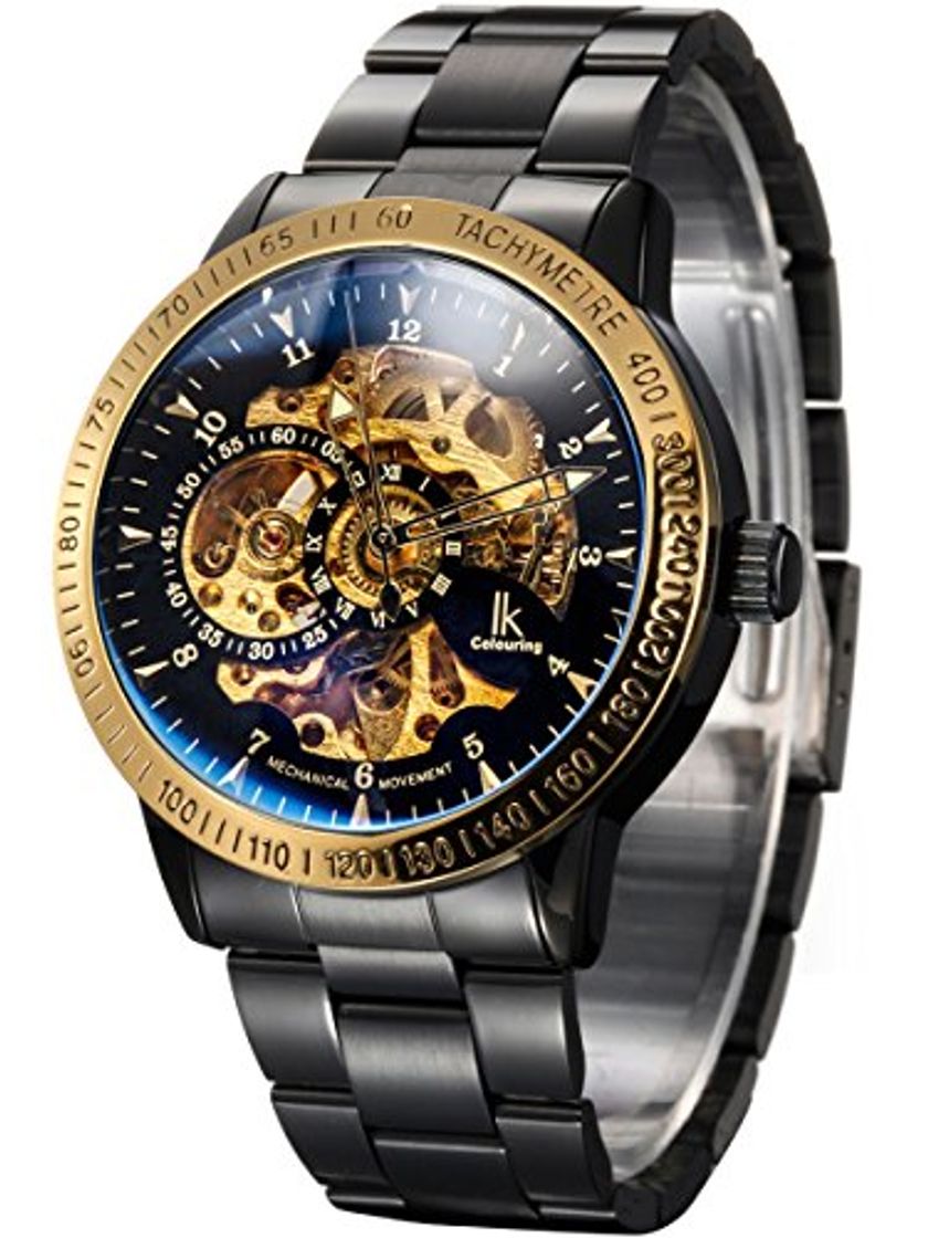 Product Alienwork IK Reloj Mecánico Automático Relojes Automáticos Hombre Mujer Acero Inoxidable Negro