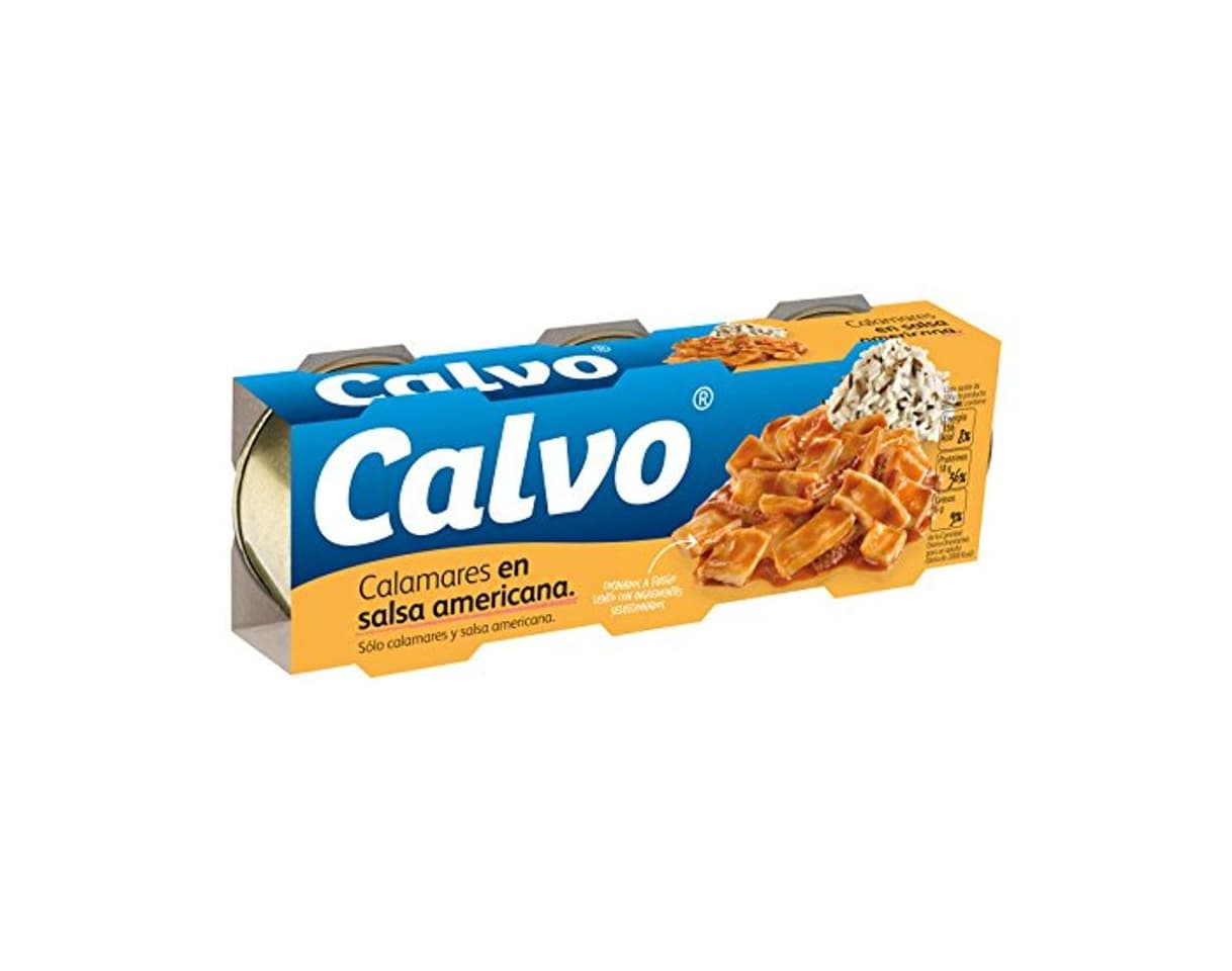 Producto Calvo Calamares En Salsa Americana - Paquete de 3 x 80 gr