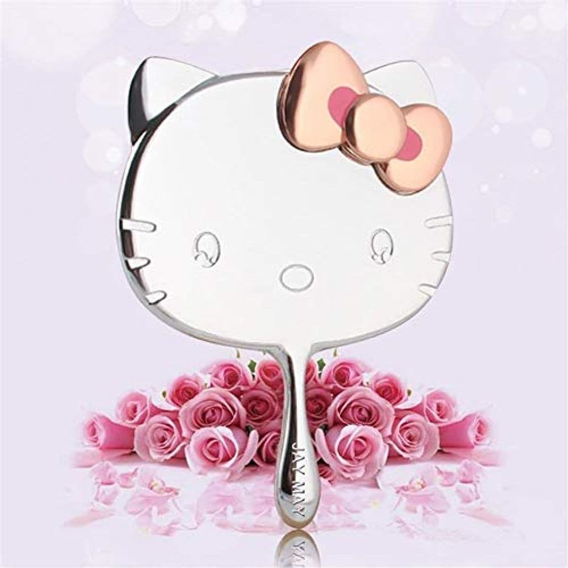 Product Hello Kitty espejo del metal con el bolso de cuero portable del