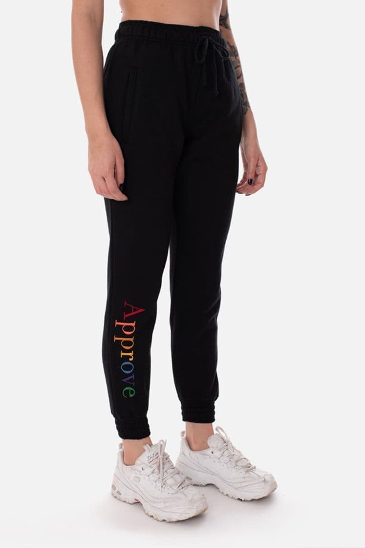 Fashion Calça Moletom Approve Rainbow Preta - Approve