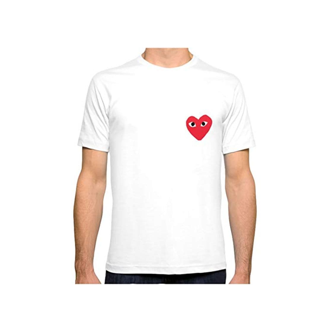 Moda ZSHOOCL Hombre Comme Des Garcons Play interessante Camiseta XXXL White