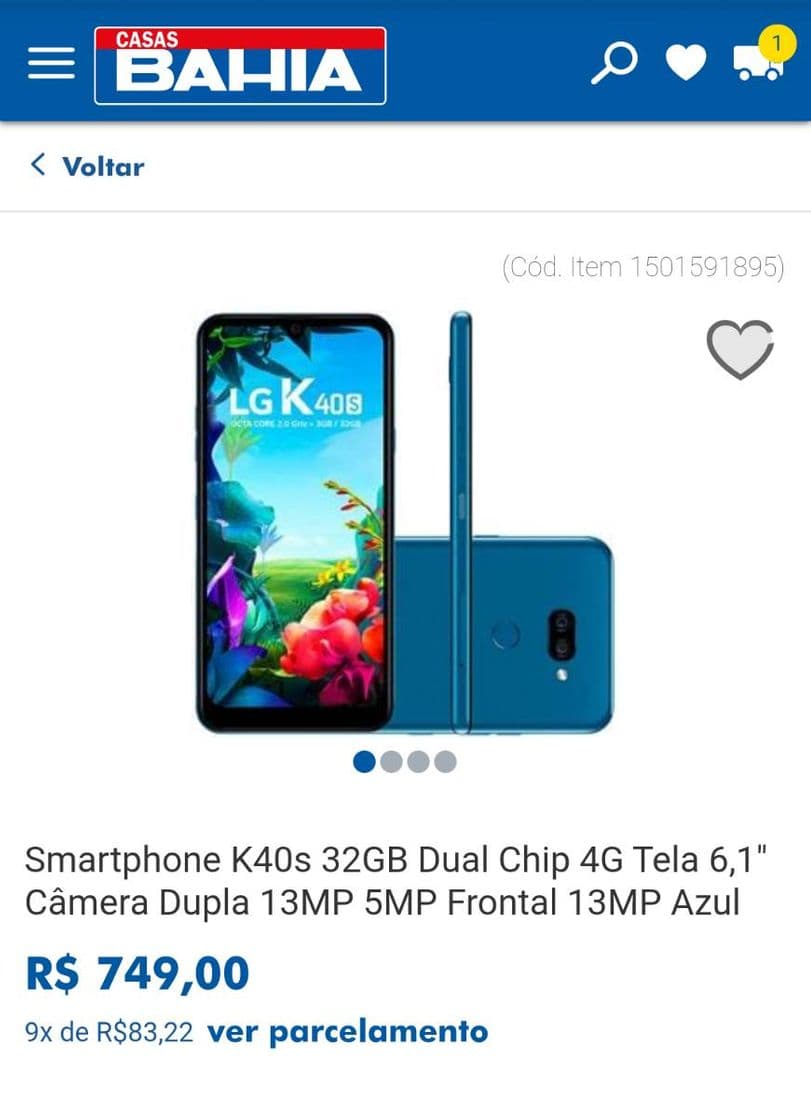 Product LG k40s