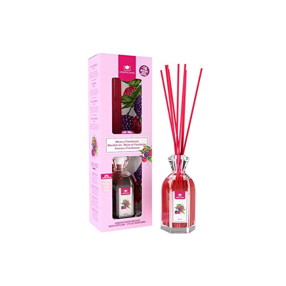 Home CRISTALINAS Ambientador Mikado 180ml Moras y Frambuesas