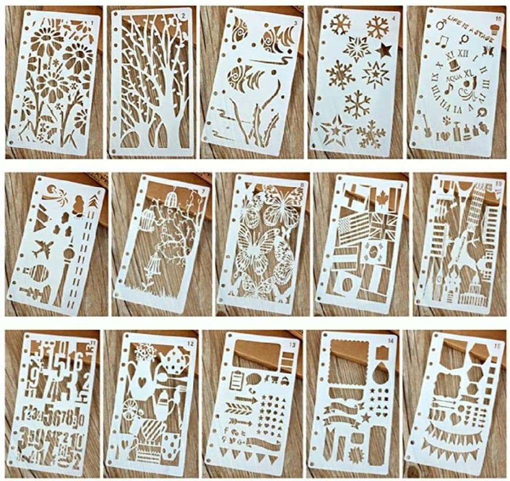 Product Buyby 15 Pieces Stencils Scrapbook DIY Drawing Template

