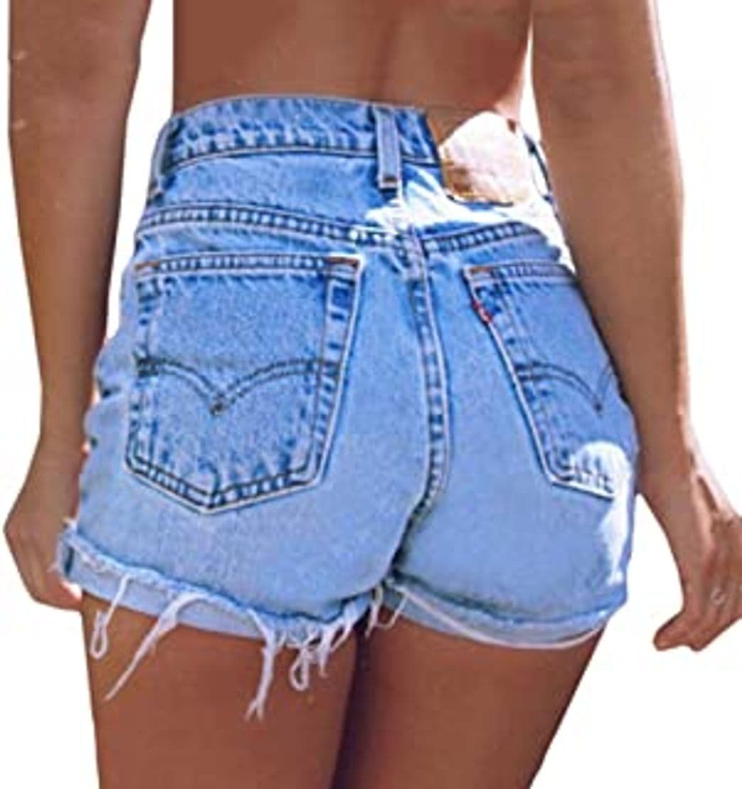 Product ShallGood Vaquero Mujeres De Cintura Alta con Flecos Casual Hot Jeans Denim