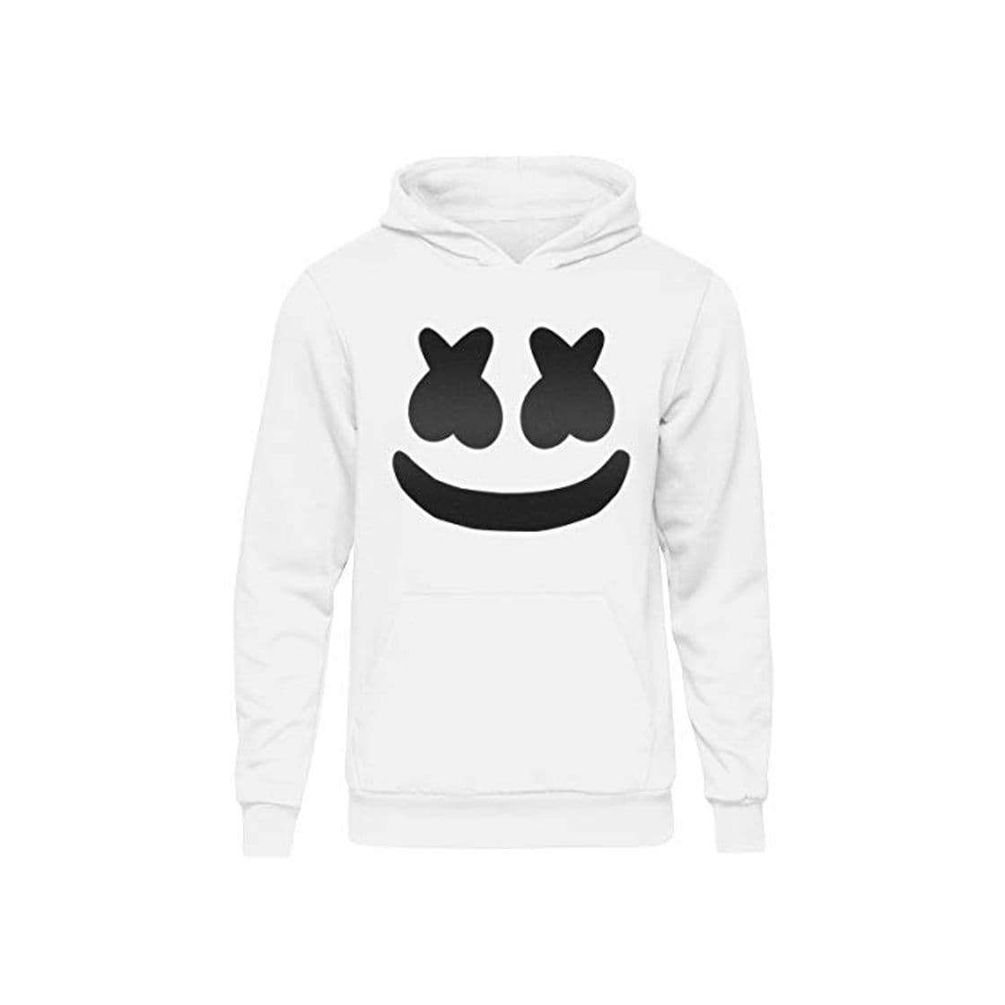 Moda Sudadera con capucha Marshmallow DJ Smiley Face con capucha para niños Blanco