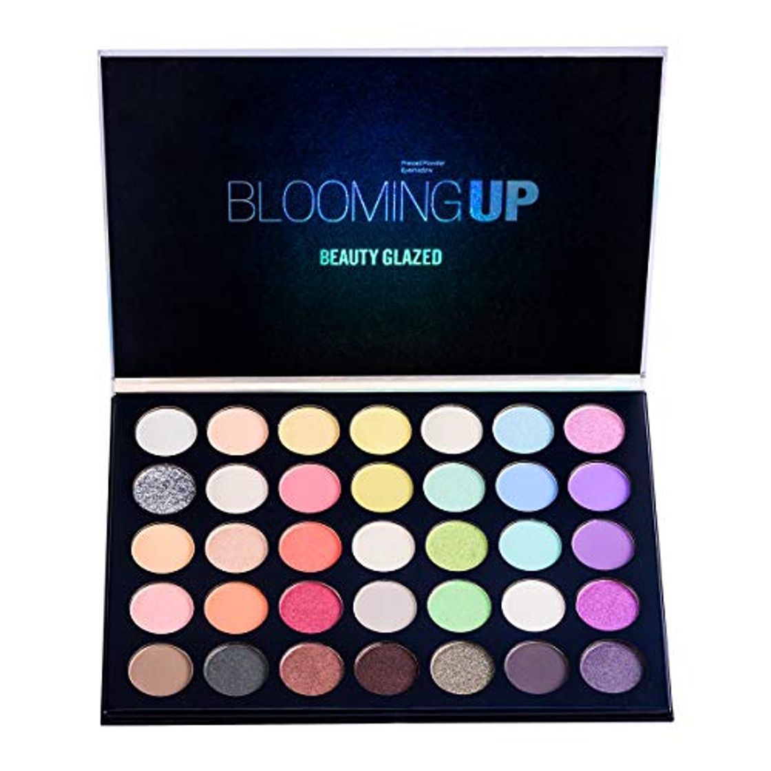 Product Beauty Glazed Blooming UP Maquillaje profesional de sombras de ojos coloridas 35 Sombra de ojos mate brillante y brillante Shimmery Powder sedoso Paleta de sombras de ojos con brillo prensado