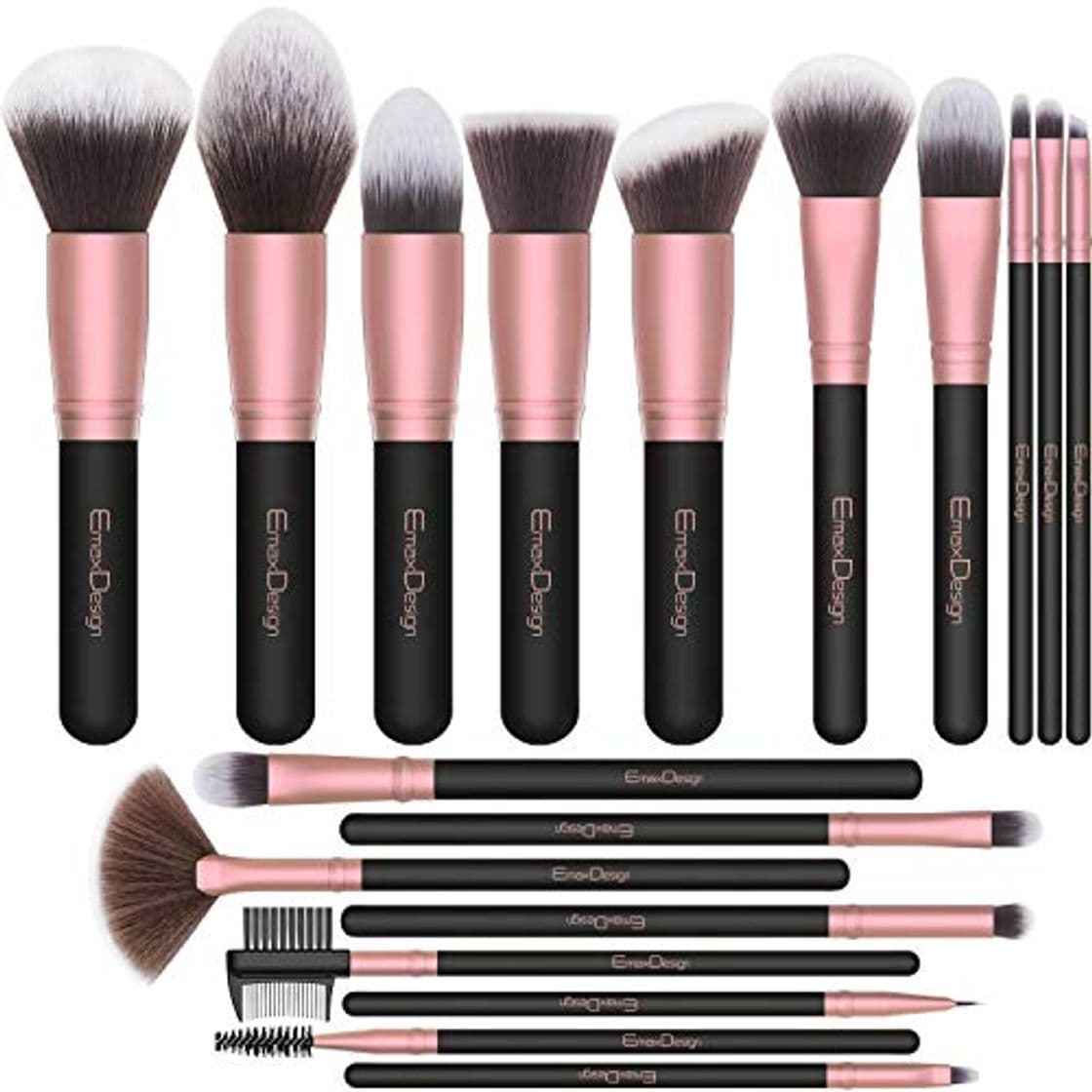 Belleza Brochas de Maquillaje EmaxDesign 18 pcs Juego de brochas de maquillaje profesional