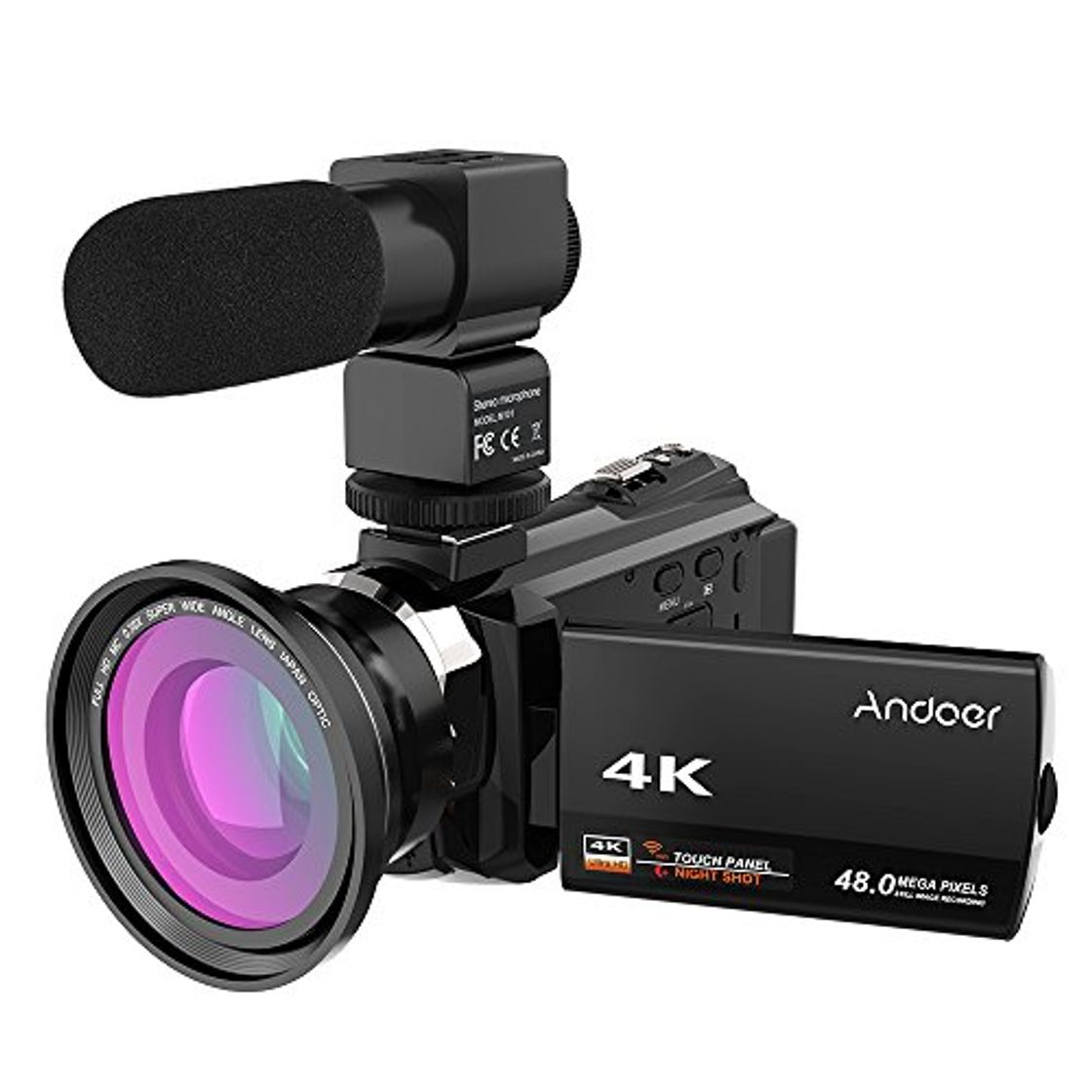 Product Andoer 4K 1080P 48MP WiFi Cámara de Video Digital Grabadora de Videocámara